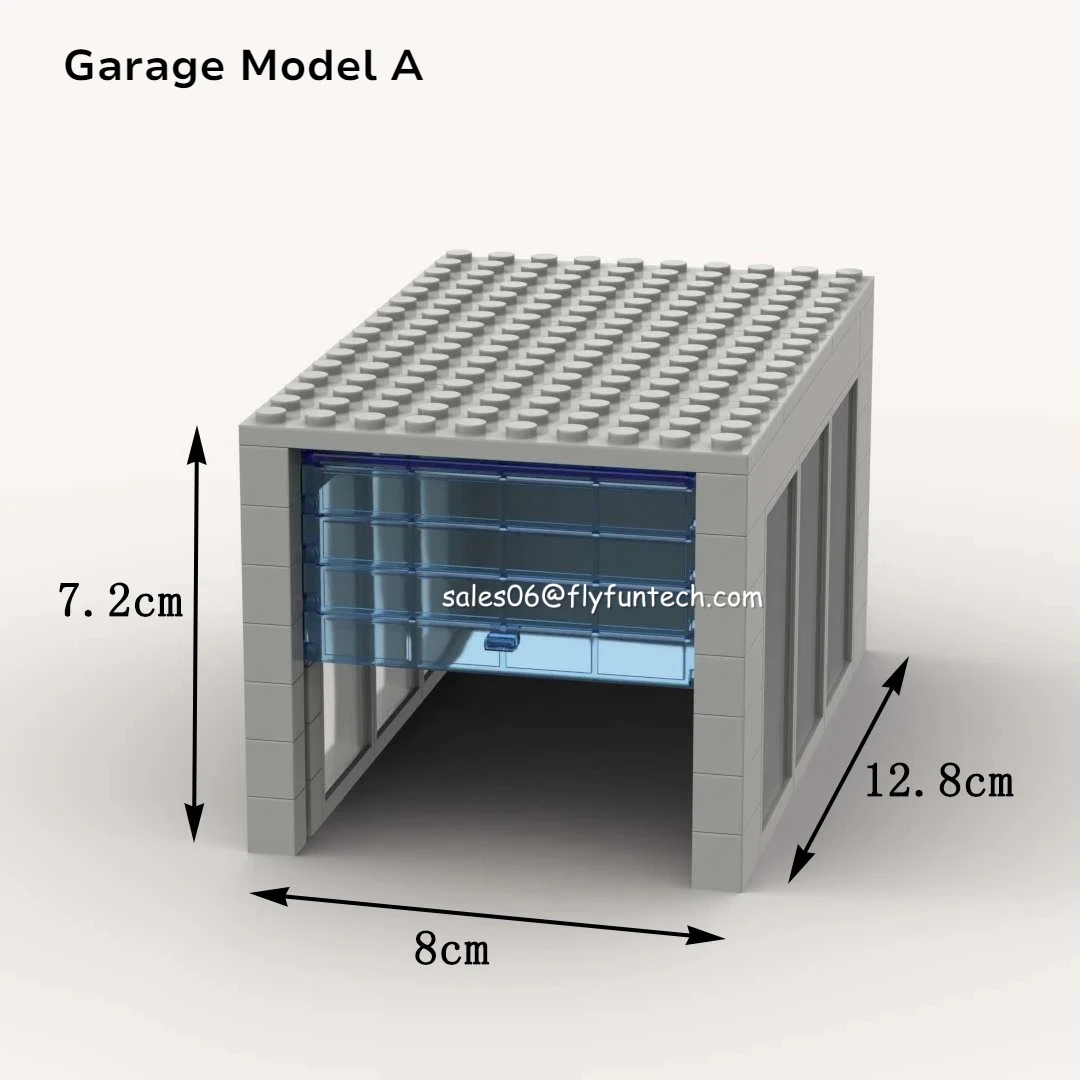 MOC Gas Station Car Wash Parking Garage Model Family Garage Glass Roller Door Car Scene Barn Building Blocks Parts DIY Bricks