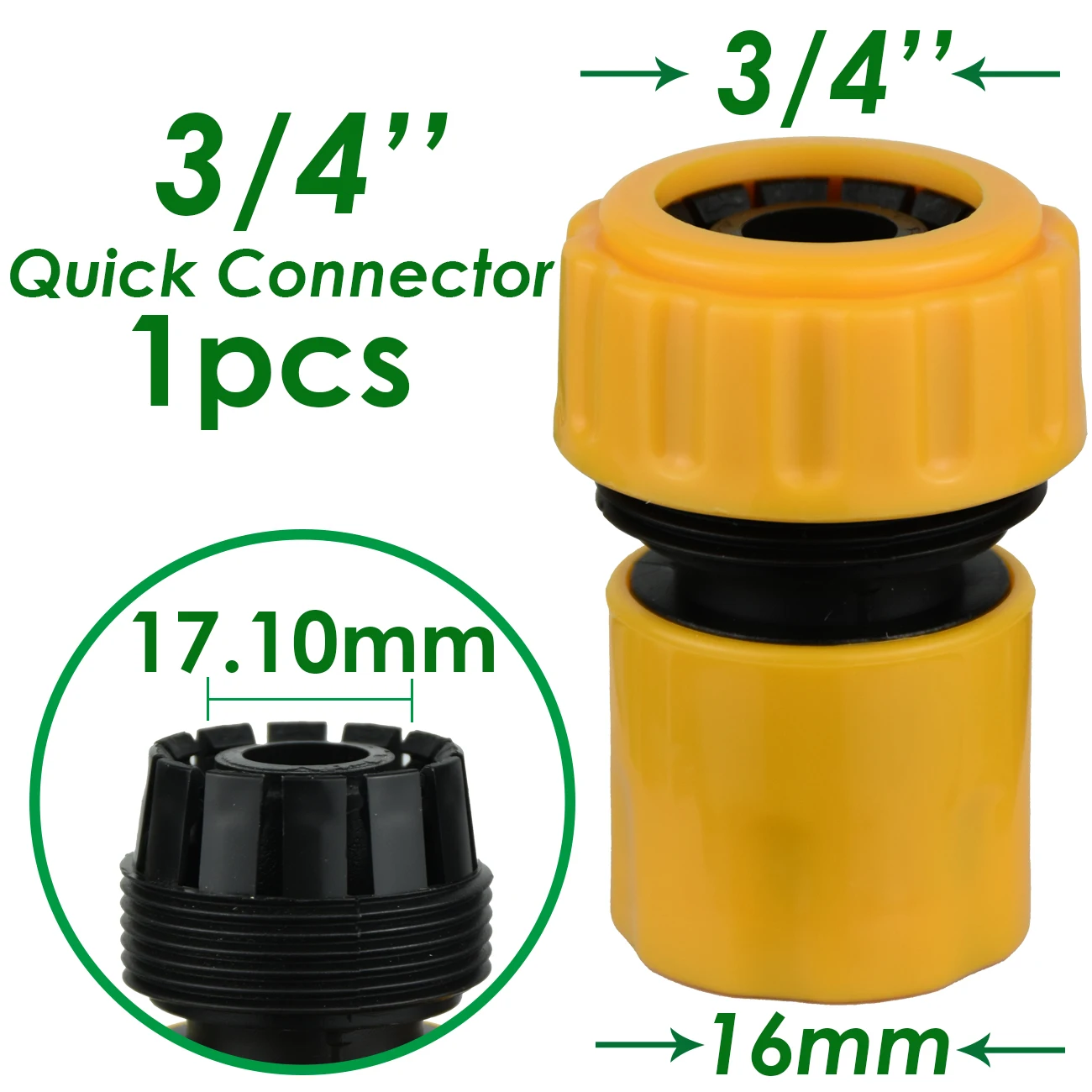 Sprycle 6pcs 3/4 1/2 inch Garden Quick Connection Hose Pipe Repair Connector Fitting Tubing Drip Irrigation Watering Greenhouse