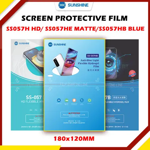 50 pçs claro hd universal flexível hidrogel folha de filme tpu fosco privacidade anti-azul filme de corte uv tela de vidro película protetora