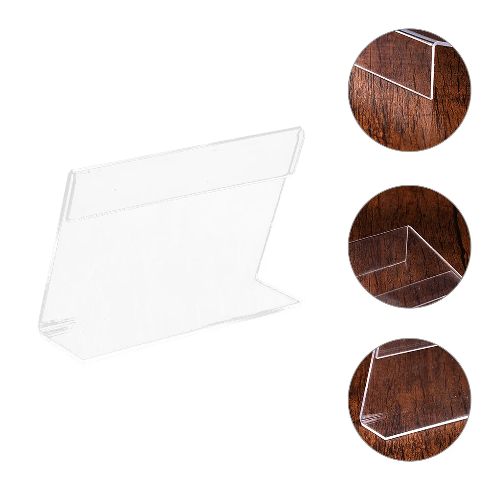 10 Pcs Sign Stand Labels Rack Shelf Food Holder Shape Holders Store Acrylic Display Multi-function Price Tag