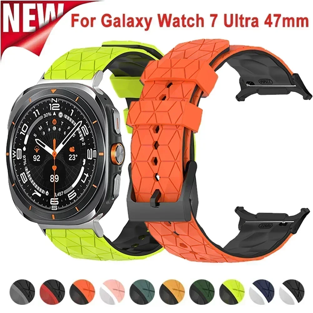 

Быстросъемный силиконовый ремешок для Samsung Galaxy Watch 7 Ultra 47 мм, мягкий спортивный ремешок для часов, браслет для Galaxy Watch 7 Ultra, браслет