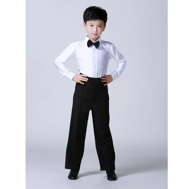 Meninos Latina Salsa Dança Trajes, Kids Ballroom Performance, Party Dance Wear, Tops e Calças, Azul, Verde, Novo