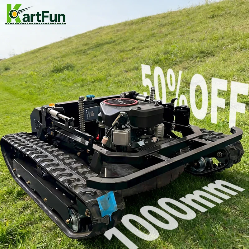 

Remote Control Lawn Mower 196cc Gas Engine 800mm Cutting Width All Terrain RC Mower for Garden Orchard Farm for Sale