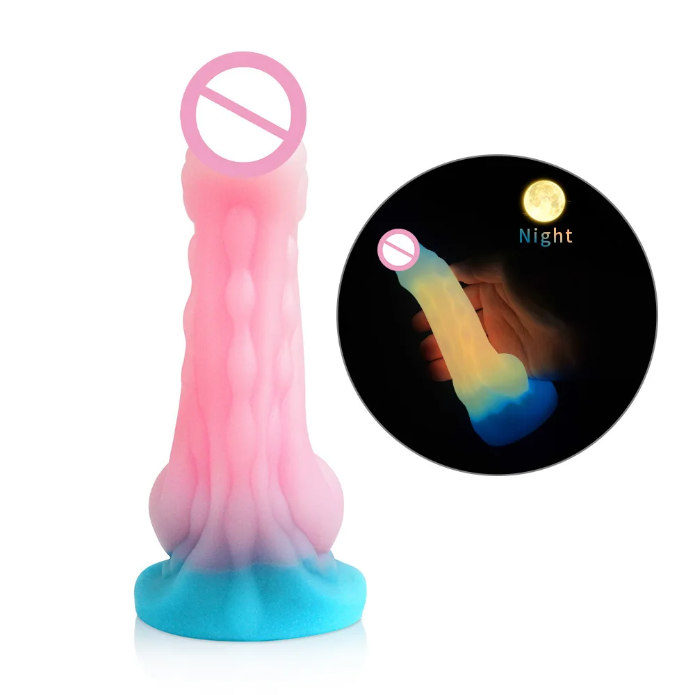 Dribble-consolador luminoso de silicona líquida para hombres y mujeres, dispositivo anal en expansión, masturbación, Juguetes sexuales para adultos