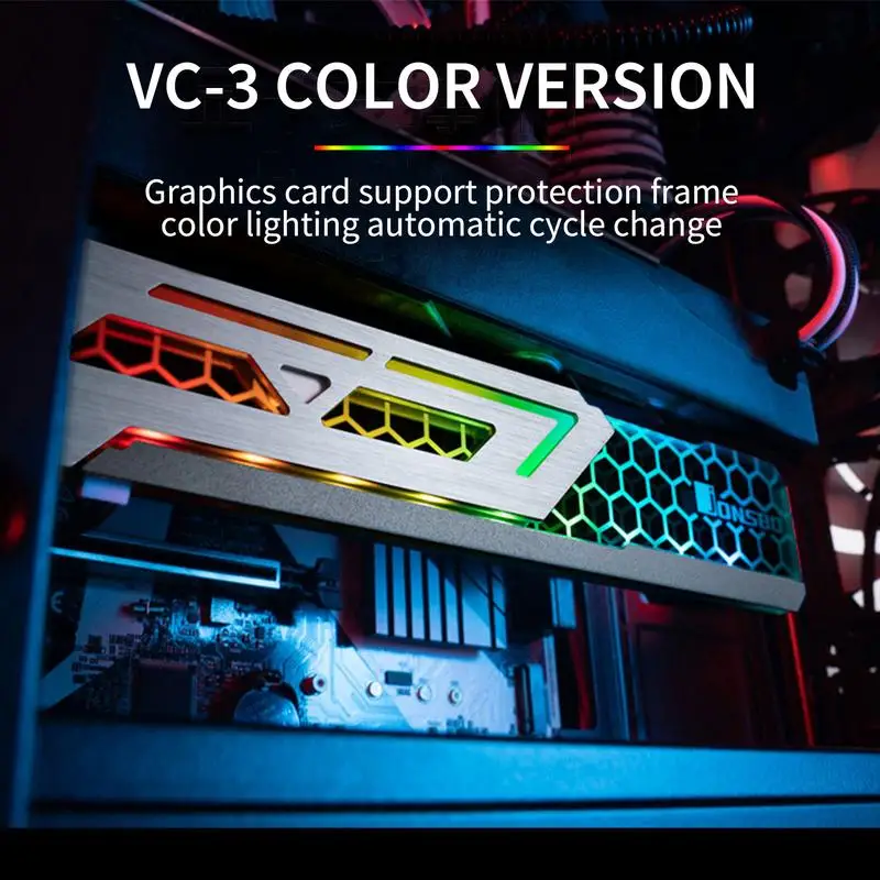 Graphics Card Bracket Graphics Card Frame Led Cool Graphics Card Frame Colorful Led Effect Automatic Color-Changing Graphics