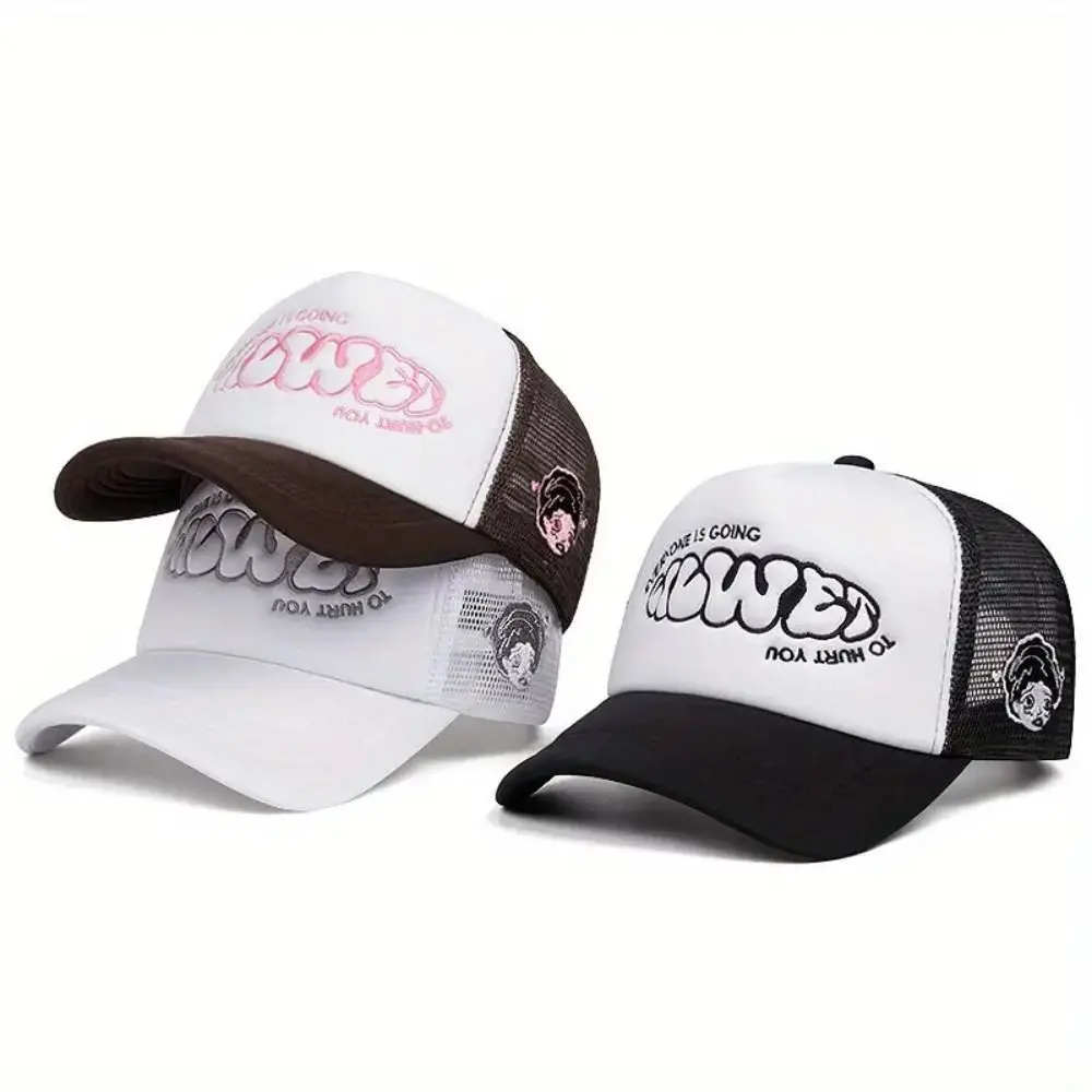 Fashion EVERYONE IS GOING Baseball Cap Sunscreen Hat Adjustable Trucker Cap Letter Embroidery Breathable Snapback Cap Men Women