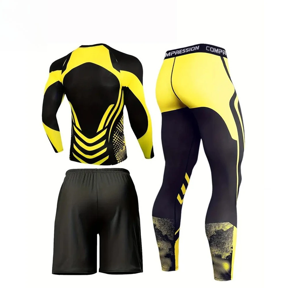 

Профессиональная серия, мужские комплекты для бега из 3 предметов, осенняя спортивная одежда, дышащие бегуны для фитнеса, для мужчин больших размеров, быстросохнущие занятия