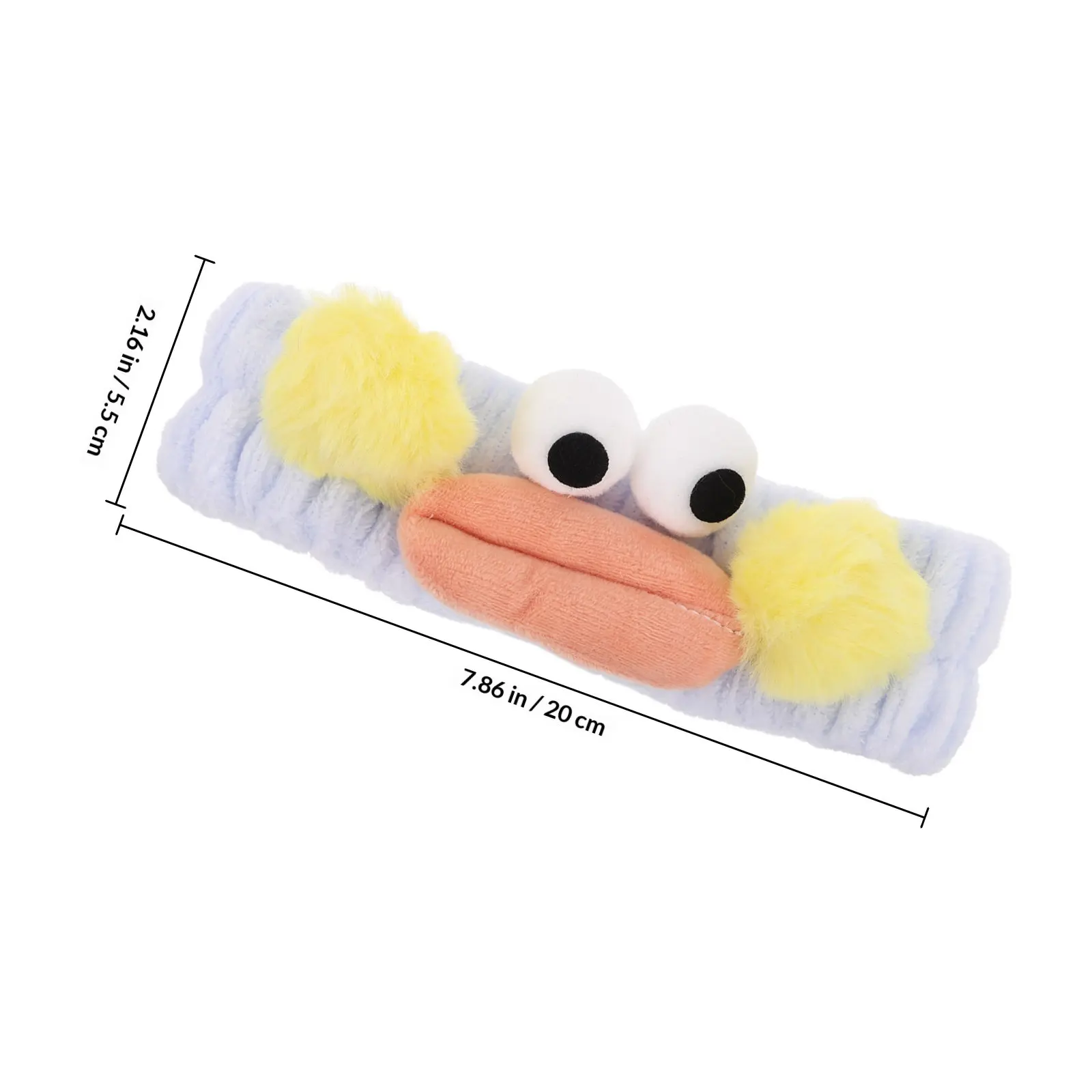 Sky-Blue Sausage Mouth Cartoon Headband Elastic Face Wash Hairband Makeup Spa Shower Hair Accessories Beauty Skincare Sports