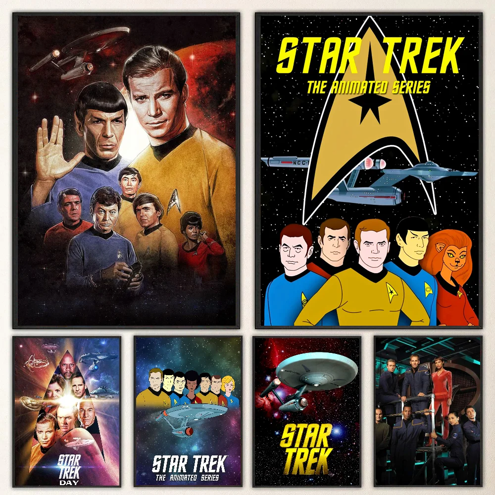 1pc TV Star Trek Anime Poster Self-adhesive Art Waterproof Paper Sticker Coffee House Bar Room Wall Decor