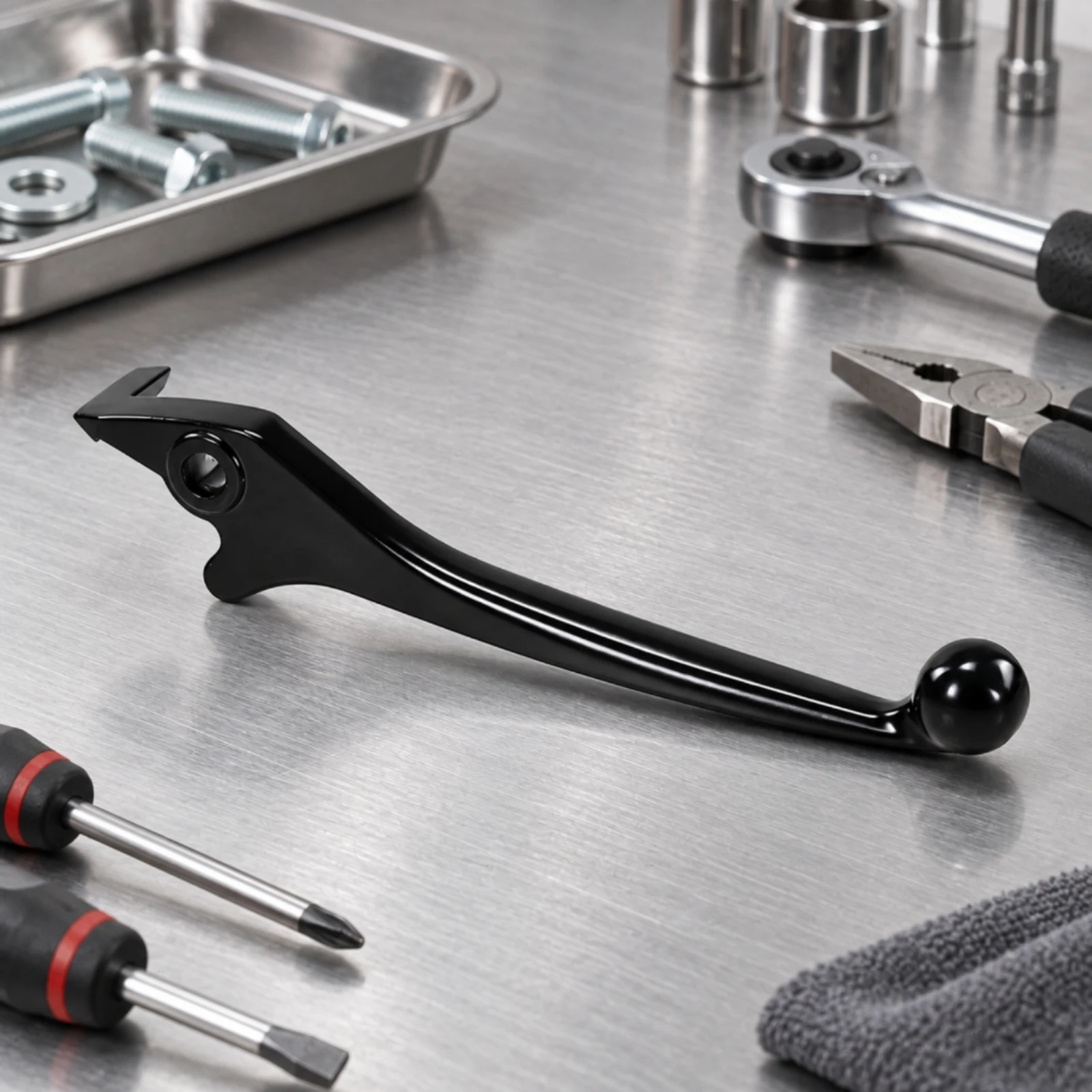 Off-Road Motorcycle Brake Lever with Hinge Mounting Hole Lightweight Right-Side Brake Lever Handle Compact
