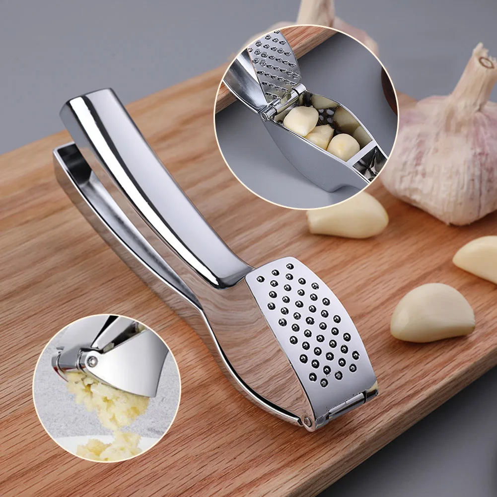 Garlic Press Manually Mashed Garlic Crusher Machine Handheld Ergonomic Grip Anti-Rust Cooking Ginger Crusher Kitchen Tools