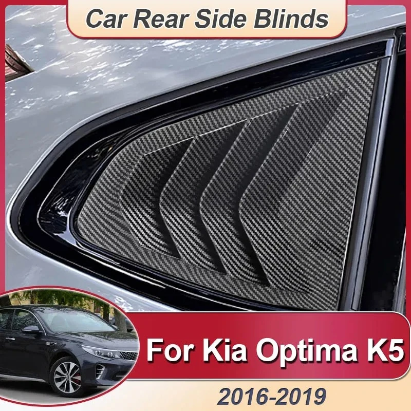 

Car Rear Louver Window Side For Kia Optima K5 Sedan 2016-2019 2017 Shutter Cover Trim Sticker Vent Scoop Spoiler Auto Accessorie