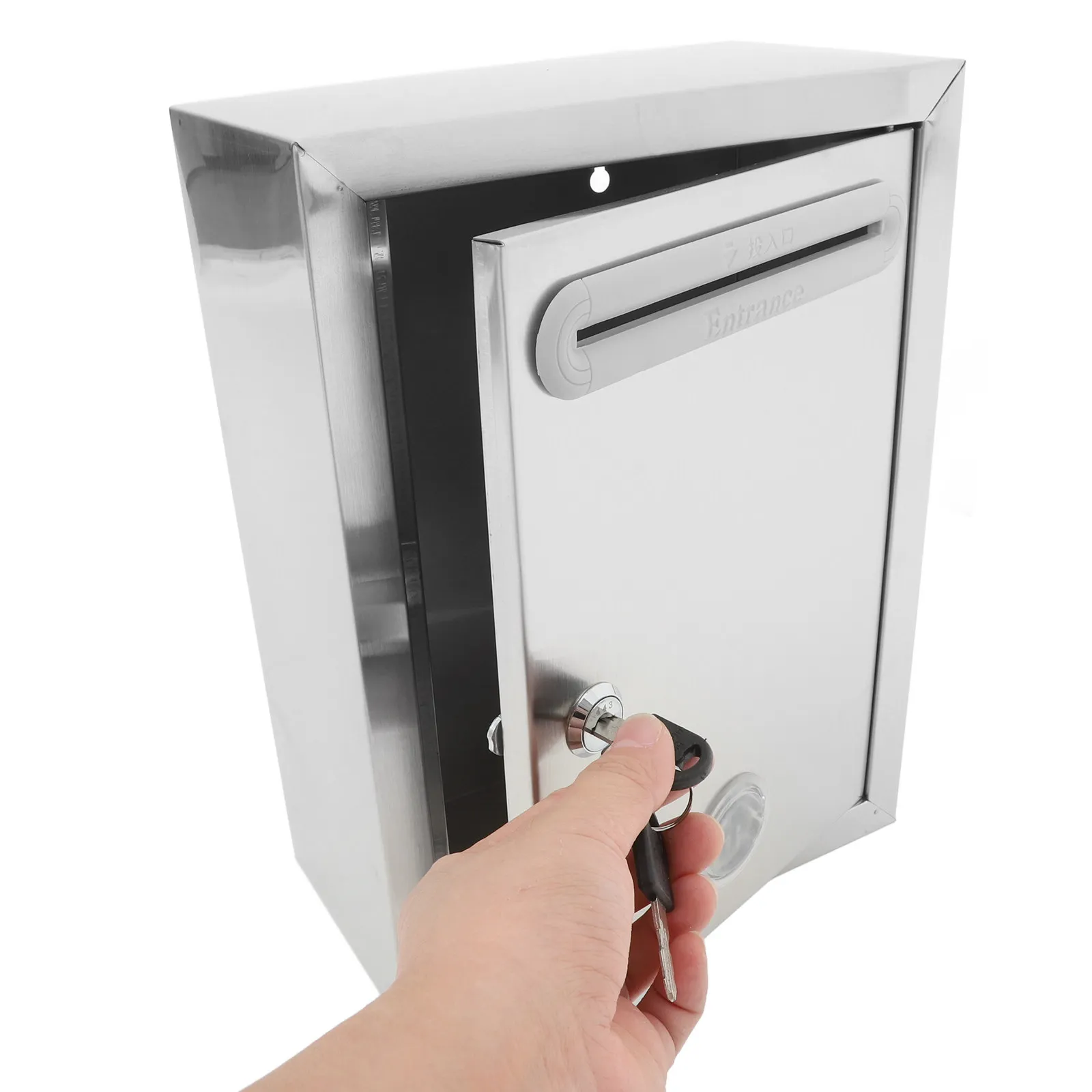 Heavy Duty Stainless Steel Lockable Donation Box Wall Mount Suggestion Ballot Complaint Mail Box for Office School Church Secure