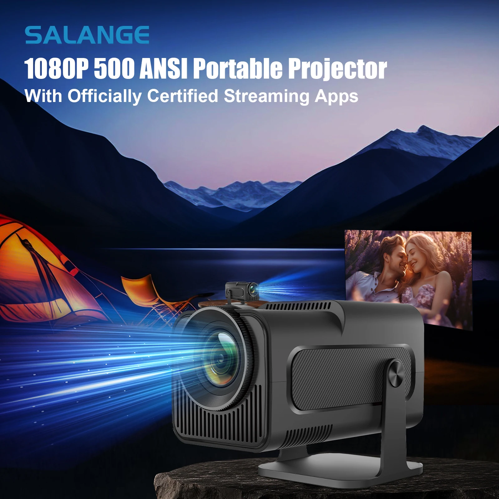 Salange HY320 Netflix Officially Licensed Version Projector Android 13 With Amlogic S950D4 1080P 500ANSI Dual WiFi BT5.2 Voice