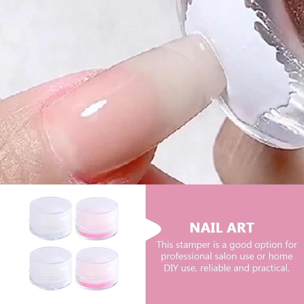 

4pcs Silicone Nail Stamper Kits Lightweight Compact DIY Manicure Art Tools Home Salon Use Easy Design Unique Patterns Simple
