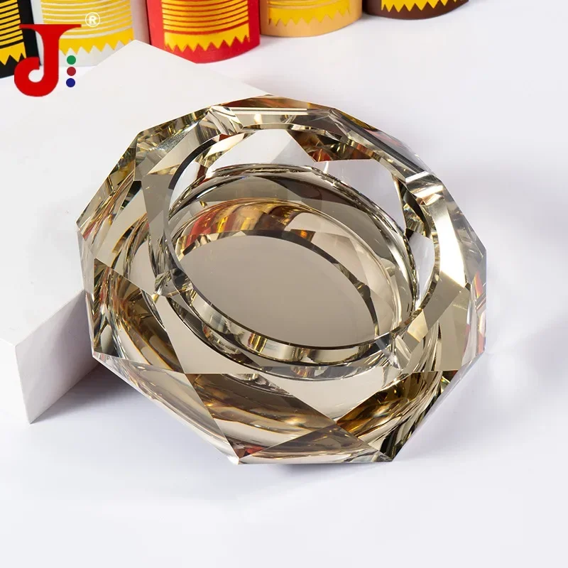 

Nordic Home And Office Popular Diamond Crystal Glass Ashtray Portable Decorative Cigar Ashtray Holder