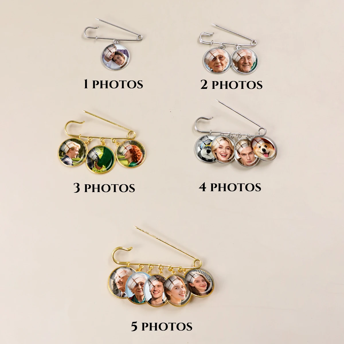 Spersonalizowany prezent na dzień ślubu, spersonalizowana przypinka do klapy z zdjęciem, złota/srebrna, prezenty dla druhen, prezenty na Dzień Ojca