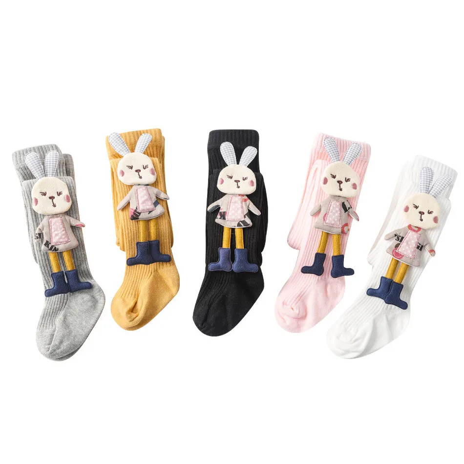 Baby Tights Kids Ribbed Knit Socks Children Soft Bunny Bottoms Girls 2024 Korean Stockings Spring Autumn Fashion Leggings 1-8Y