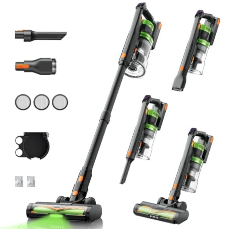 

Cordless Vacuum Cleaner 600W 50KPA 65Mins Vacuum Cleaners for Home Stick Vacuum with Aromatherapy Anti-Tangle Brush Anti-Tangle