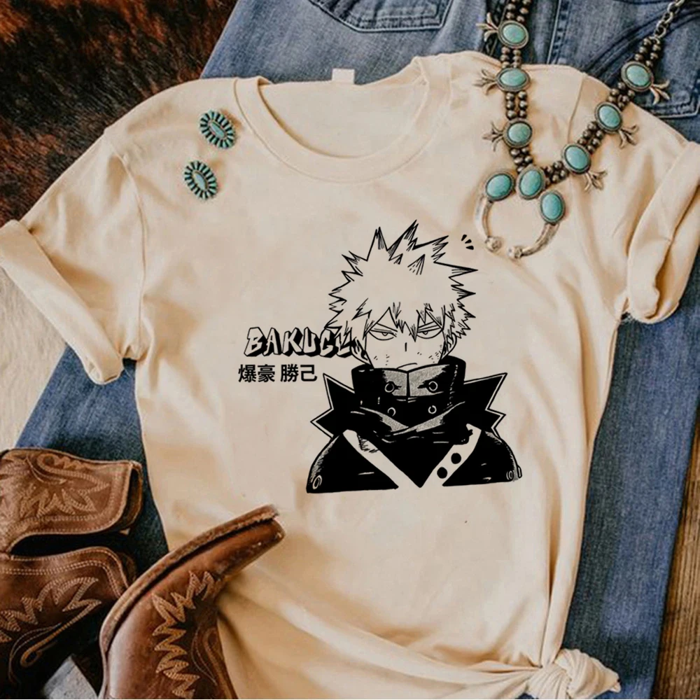 Bakugo t-shirts women funny Japanese anime t-shirts girl 2000s streetwear Japanese clothing