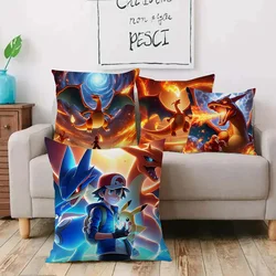 Pillow Covers Cartoon Charizards Sofa Decorative Home Double-sided Printing Short Plush Cute Cushion Cover