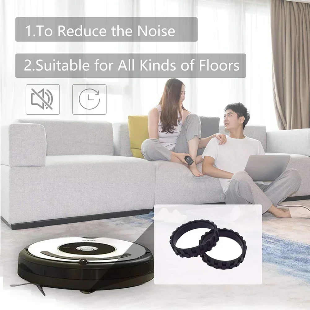 Cubierta de rueda de neumáticos antideslizantes para ruedas ROOMBA, piezas de repuesto de la serie, accesorios de repuesto para limpieza del hogar, 2 uds.