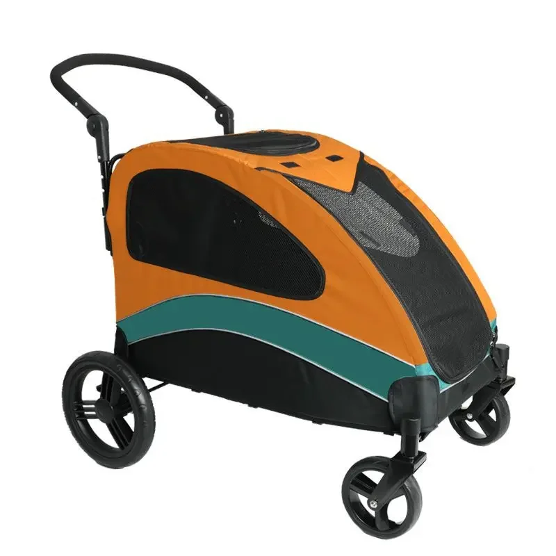 عربة كلب ضخمة وخفيفة الوزن في عربة الحيوانات الأليفة، يمكن لكبار السن الجلوس والمشي في الهواء الطلق #1