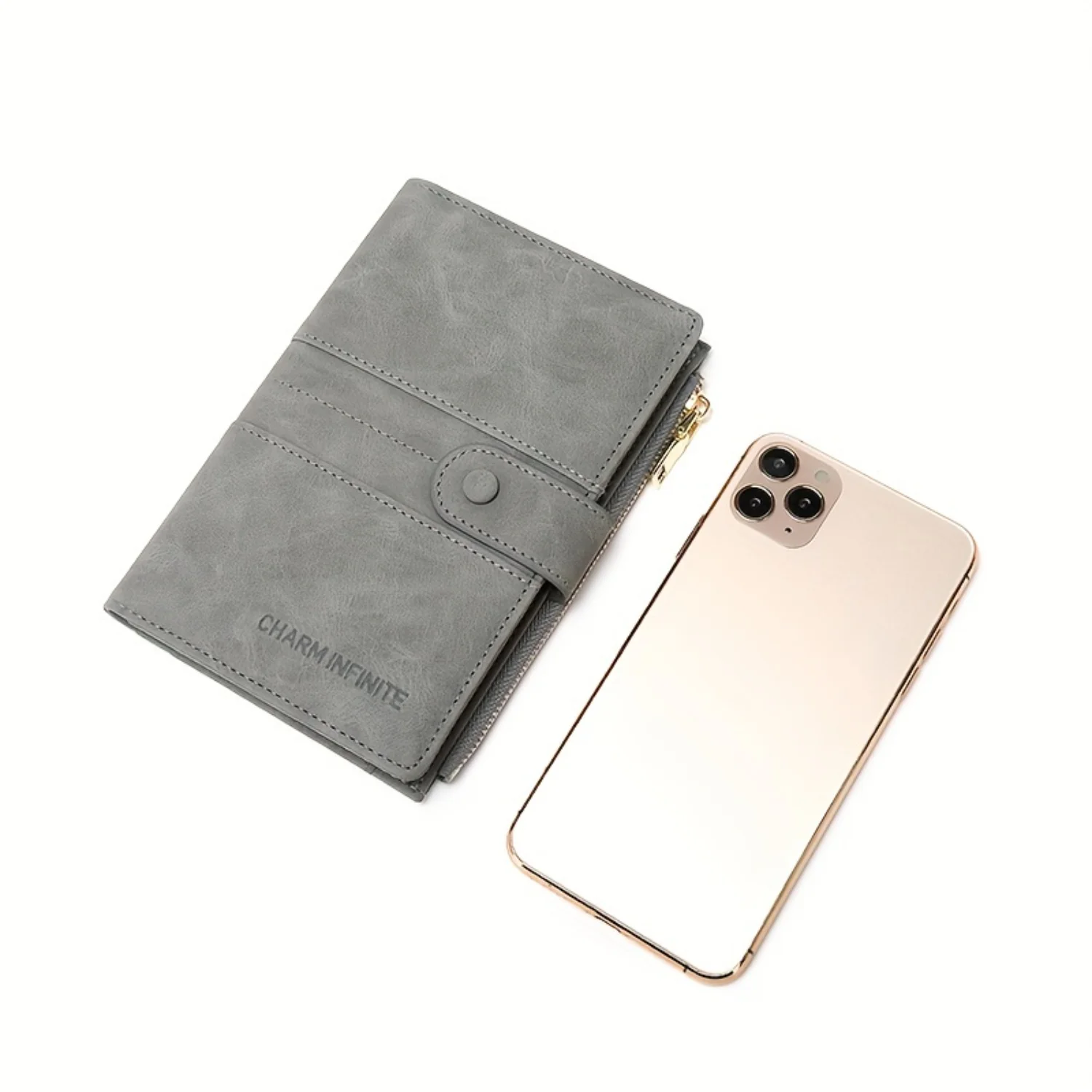 Travel Document Bag Passport Clip Zipper Buckle Multi-functional Organized Holder