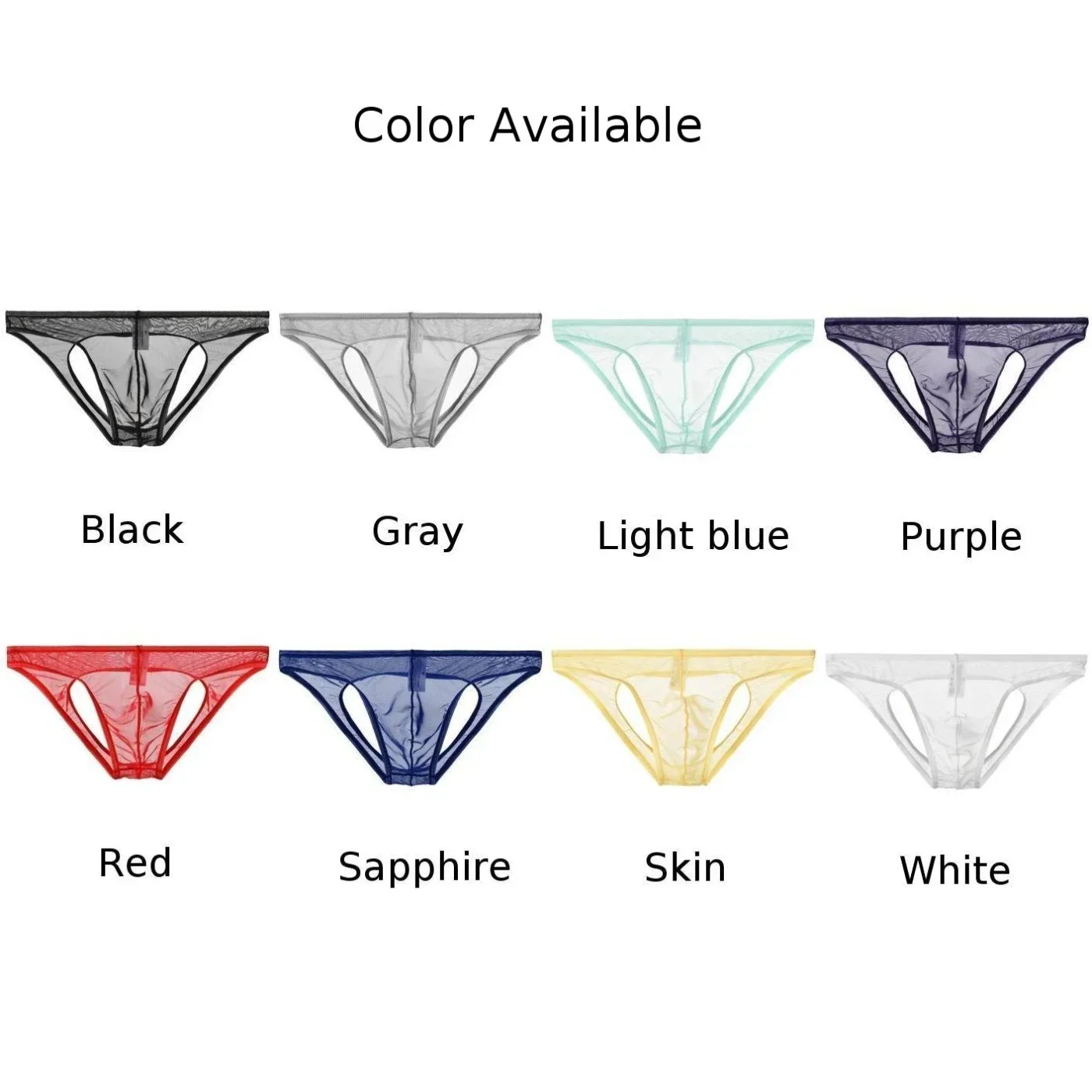 Hollow Out Mesh Briefs Men Sexy Erotic Panties Thin Transparent Underwear Man Open Crotch Underpants See Through Lingerie Sheer