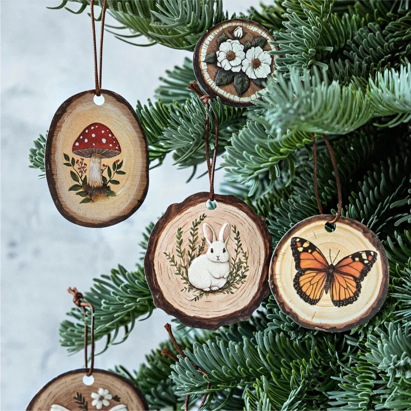 15 ورقة في كل عبوة، ملصقات زخرفية مطبوعة خشبية، ملصقات دفتر القصاصات المصنوعة يدويًا #2