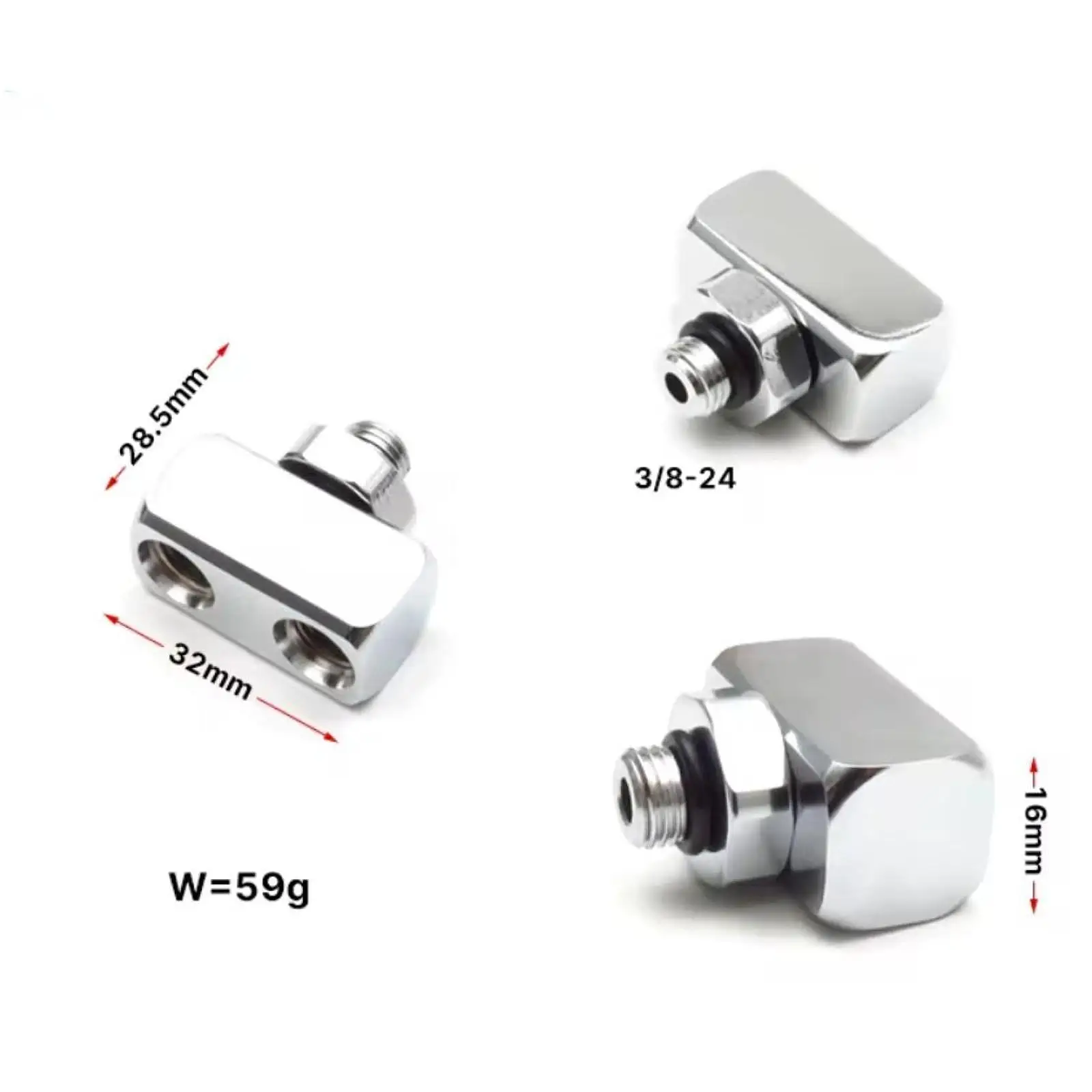 Diving Adaptor Copper Chrome Plated Low Pressure Splitter for Scuba Regulator Mounting Kit