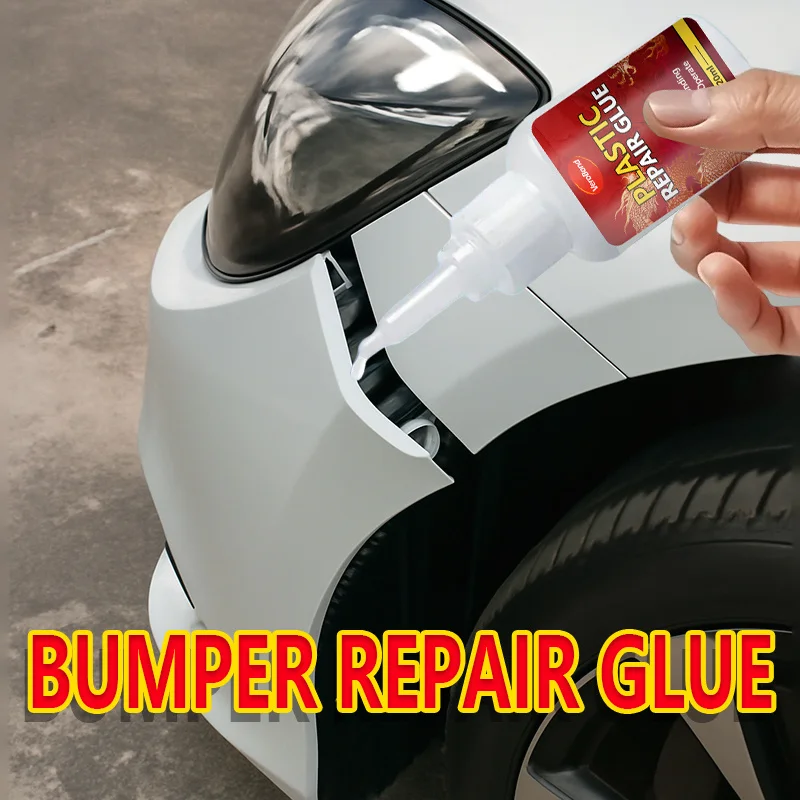 Heavy-Duty Car Bumper Plastic Repair Glue – Strong Structural Adhesive, Repairs Cracks, Chips, and Impact Damage Without Welding, Fast Curing, Suitable for Bumpers, Mirror Bases, Car Doors, Windows, Roofs, Car Shells, Plastic Trim Parts, and Sealing Strips, DIY Repair Special-Purpose, Waterproof, Resistant to High and Low Temperatures, Recommended by Car Detailing Technicians