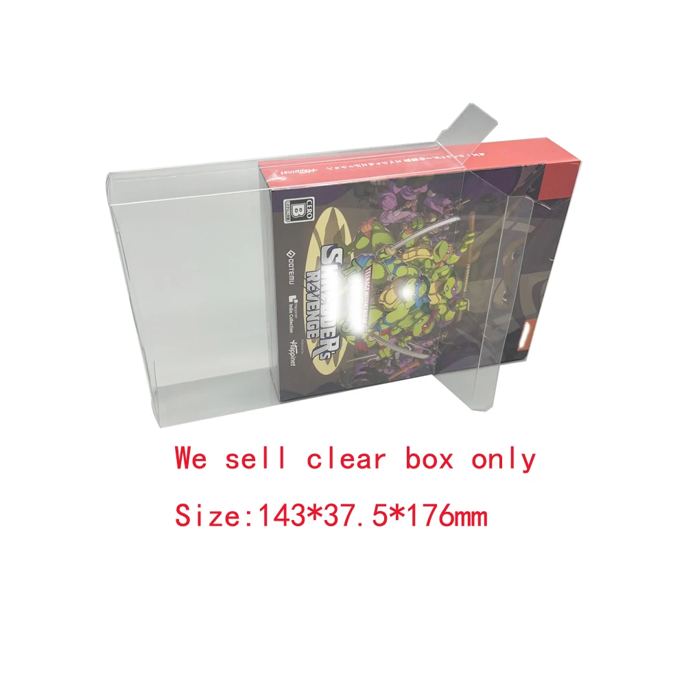 Transparent PET cover   box for Switch NS for Turtles: Shredder's Revenge  Japan version game  colorful  box  storage display