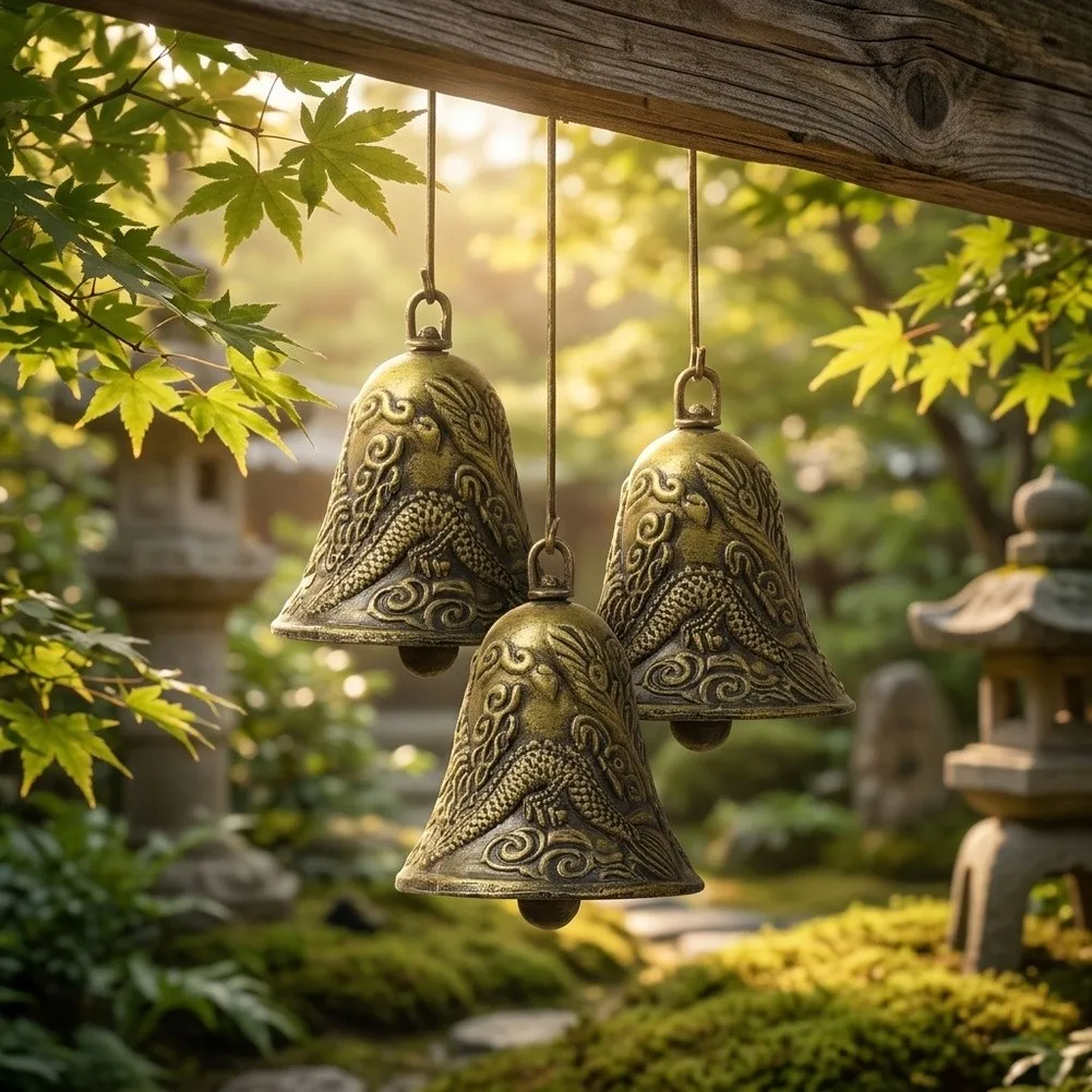 Brass-Finished For Animal Bells for Livestock Monitoring Zinc Alloy Wind Chime Set 6x6cm 3/4pcs Elegant Antique Design