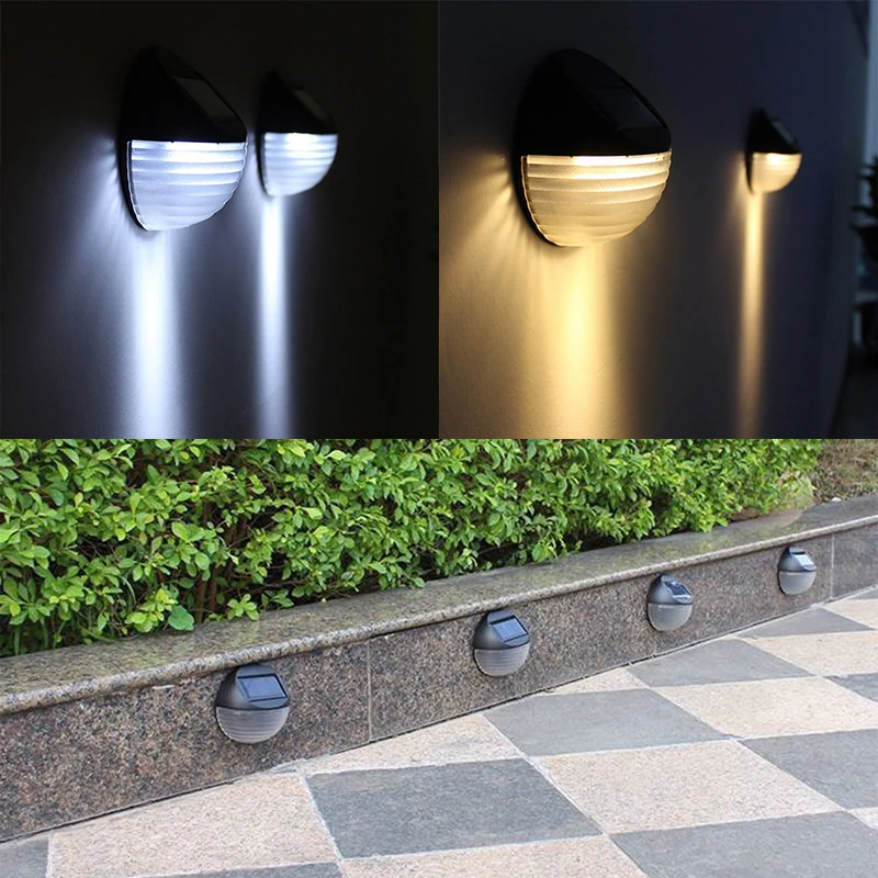 Luz LED Solar impermeable para jardín, lámpara de paso para puerta y pared, 2 LED