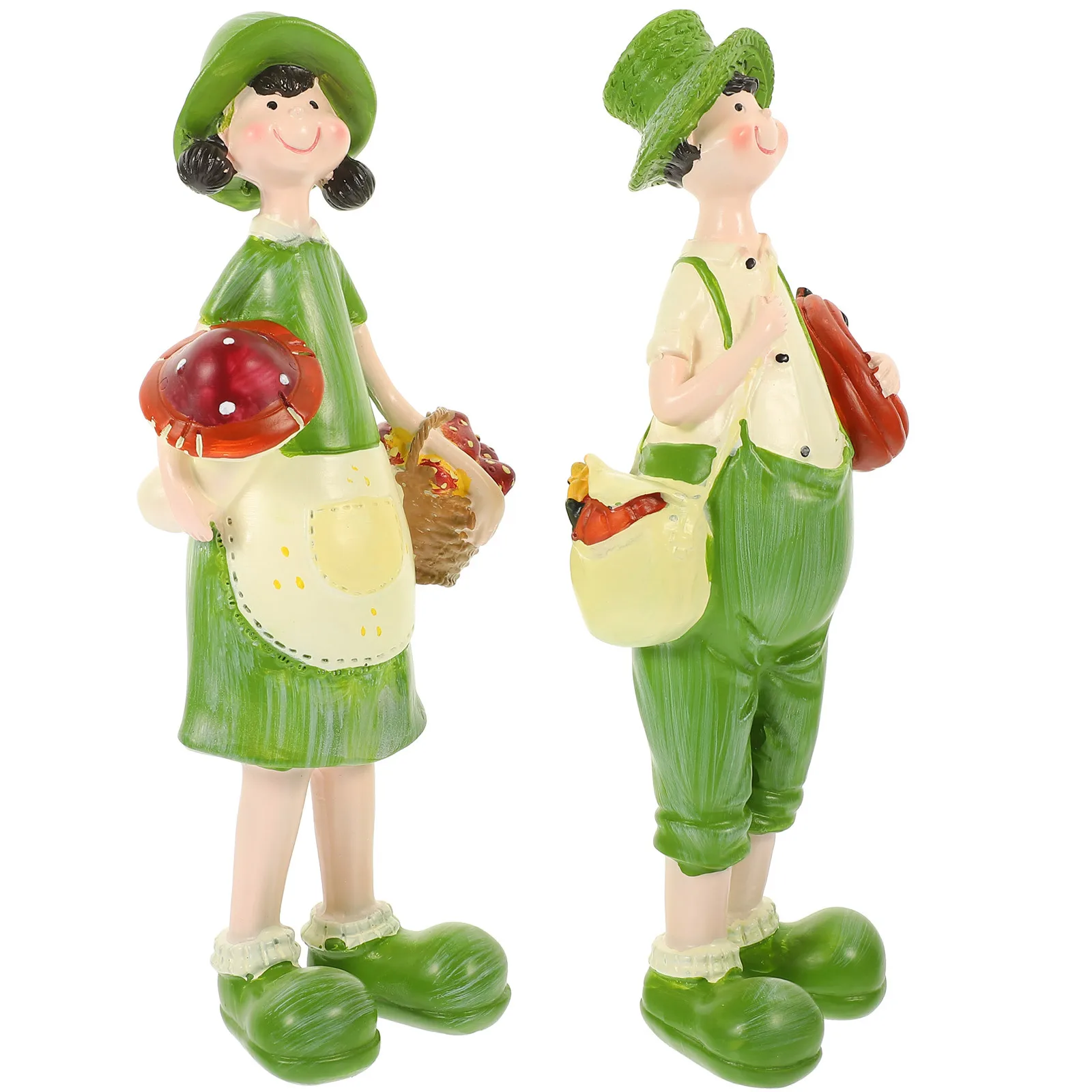 

1 Pair Lovely Cartoon Resin Decor Pastoral Style Home Office Desk Table Ornament Car Interior Adornment Party Gift