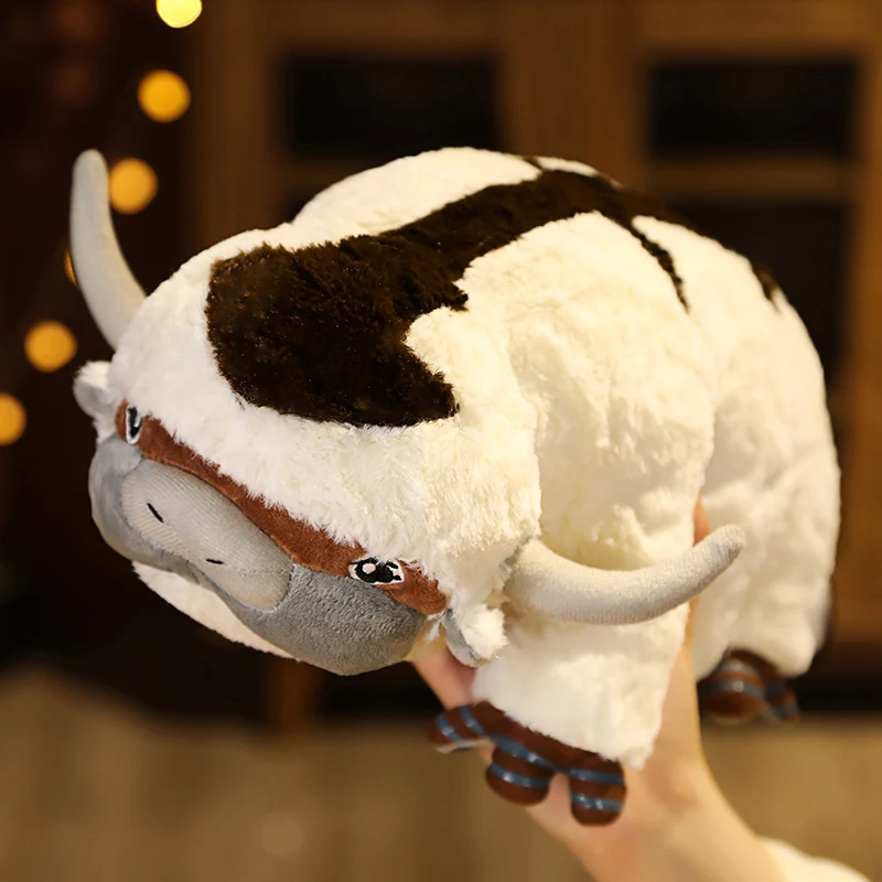 Jouet en peluche Anime pour enfants, Vache Appa, Bétail moelleux, Animal en peluche, Avatar, Le dernier maître de l'air, Cadeau d'anniversaire pour garçon