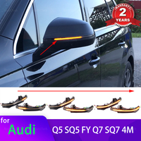 2pcs Dynamic Turn Signal LED Side Mirror Indicator Blinker Sequential Light for Audi Q5 SQ5 FY 2018-23, Q7 SQ7 4M 2016-2023