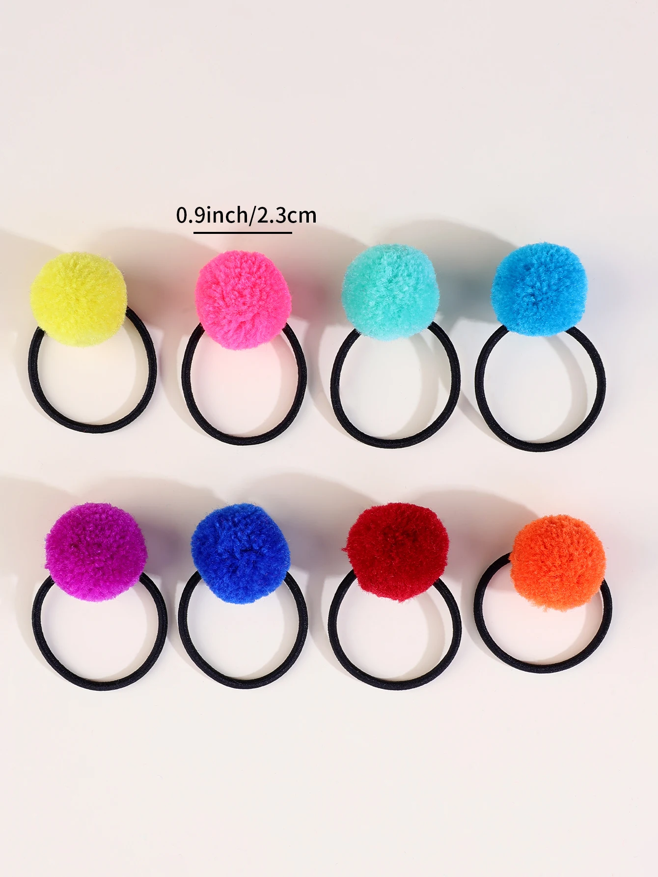 96pcs Cute Pompom Hair Ties for Little Girls Elastic Hair Rubber Bands Hair Ties Ponytail Holder Sweet Hair Accessories Headwear