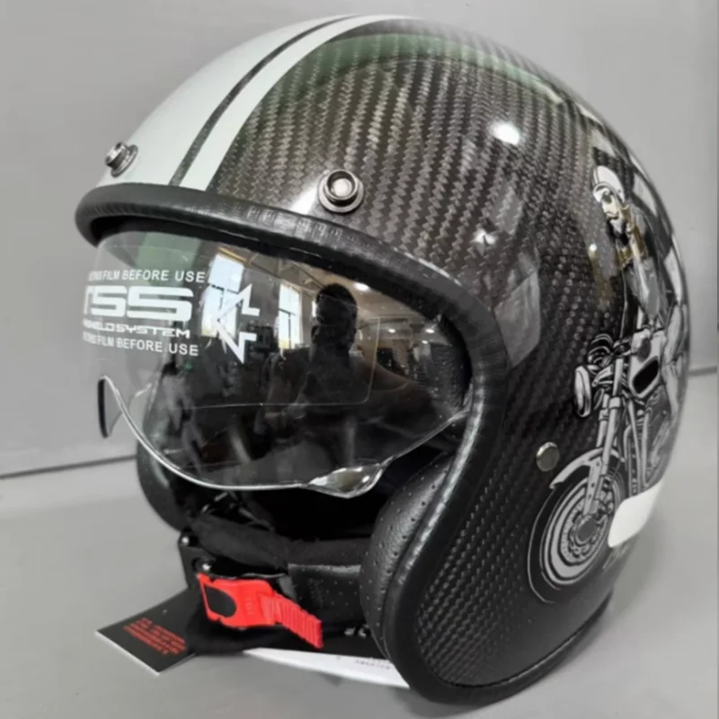 

Knight Breathable Carbon Fiber Motorcycle Half Face Helmet Ultra Light Multiple Camouflage Patterns Available Durable Material