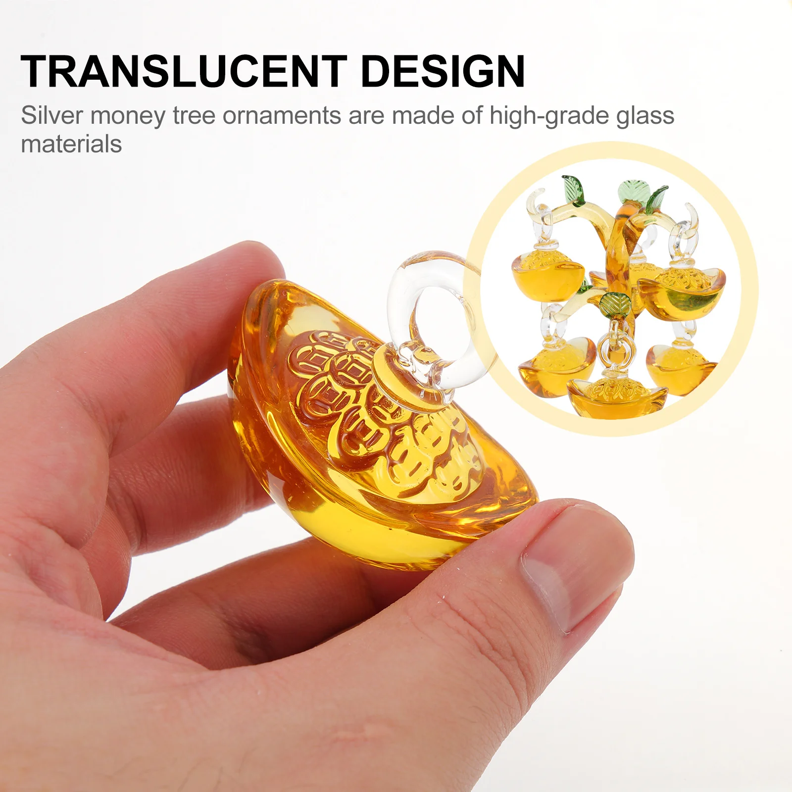 

1Set Glass Money Tree Ornament Delicate Lucky Home Office Decor Tabletop Fortune Tree Decoration Bonsai Ornament
