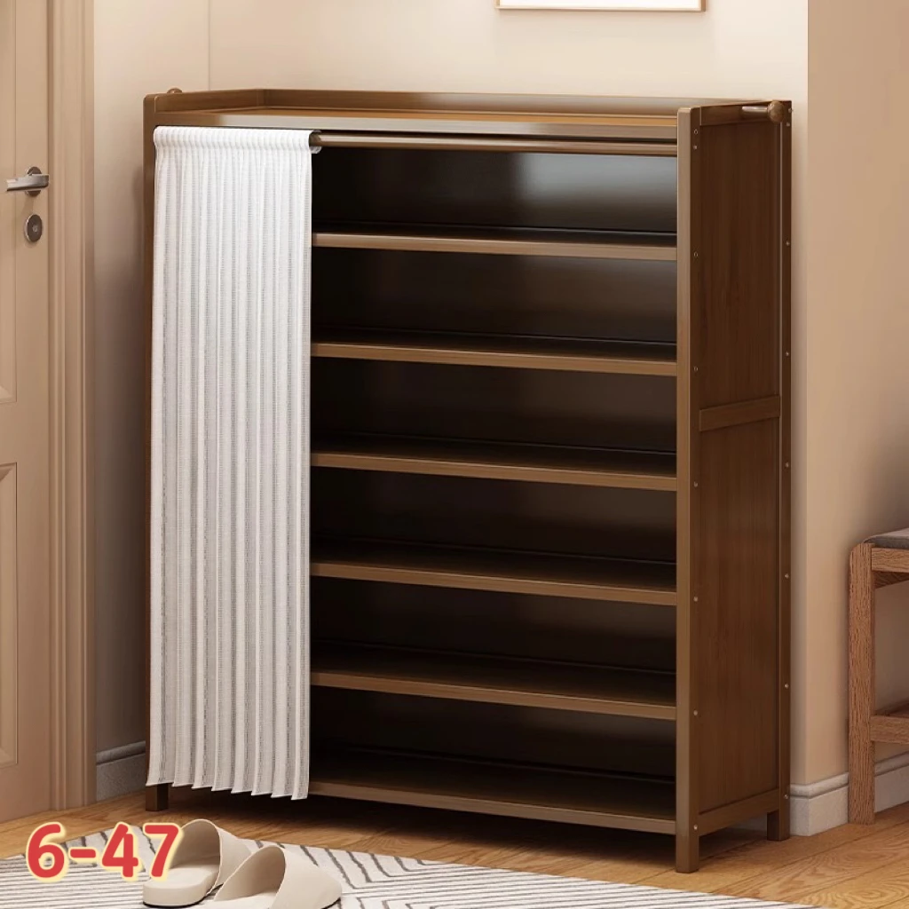 

Simple dustproof shoe cabinet integrated cabinet multi-layer bamboo shoe rack home door shoe cabinet entrance storage porch part