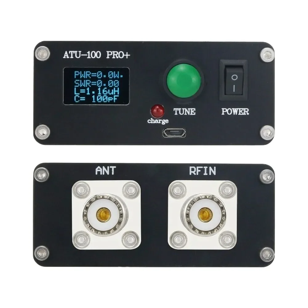 1 PCS ATU-100Pro+ Automatic For Antenna Tuner 1.8-55MHz For RF Communication Test Set With For OLED Display For Ham Radio Use