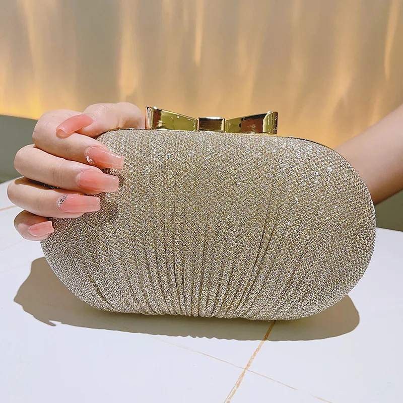 Women Evening Clutches Coin Purse Dinner Handbag Delicate Small Gold Dress Shoulder Bag Small Wedding Bag Bridal Wallet