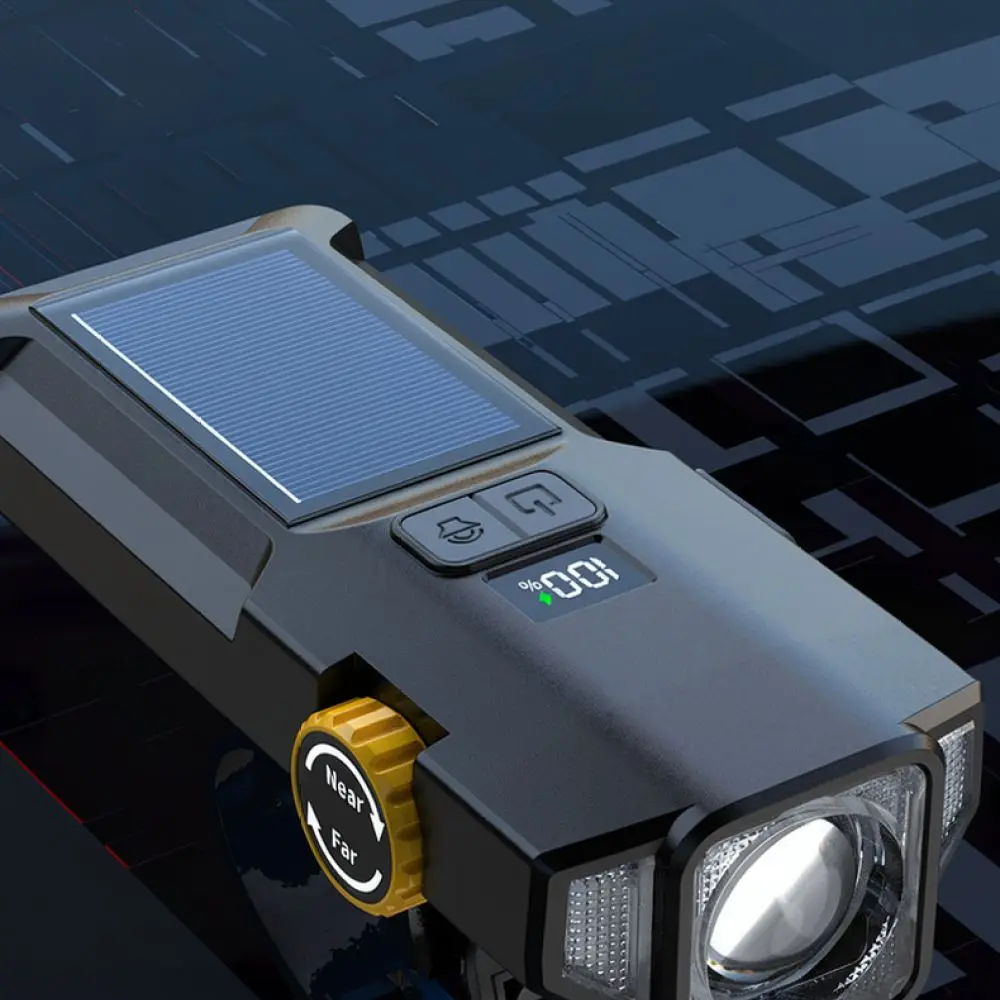 Outdoor Solar Bike Light LED Cycling Headlight Anti Glare Bright Front Lamp For Mountain Road Bicycle Accessory
