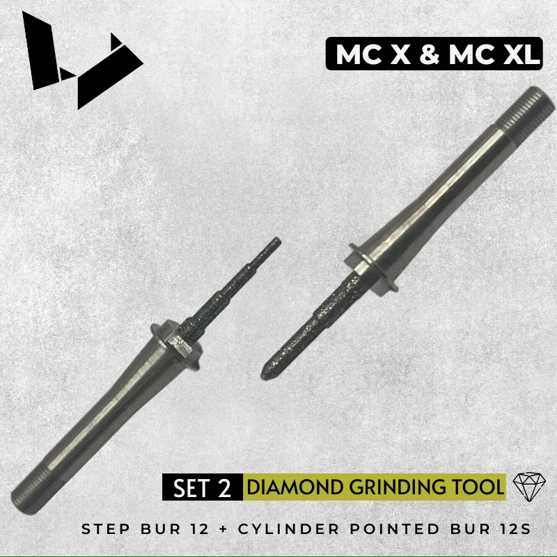 CEREC MC X MC XL Bur Kit Step 12 + Cylinder Pointed Bur 12S Diamond Grinding Tools for Lower Anterior, Narrow Incisal Edges