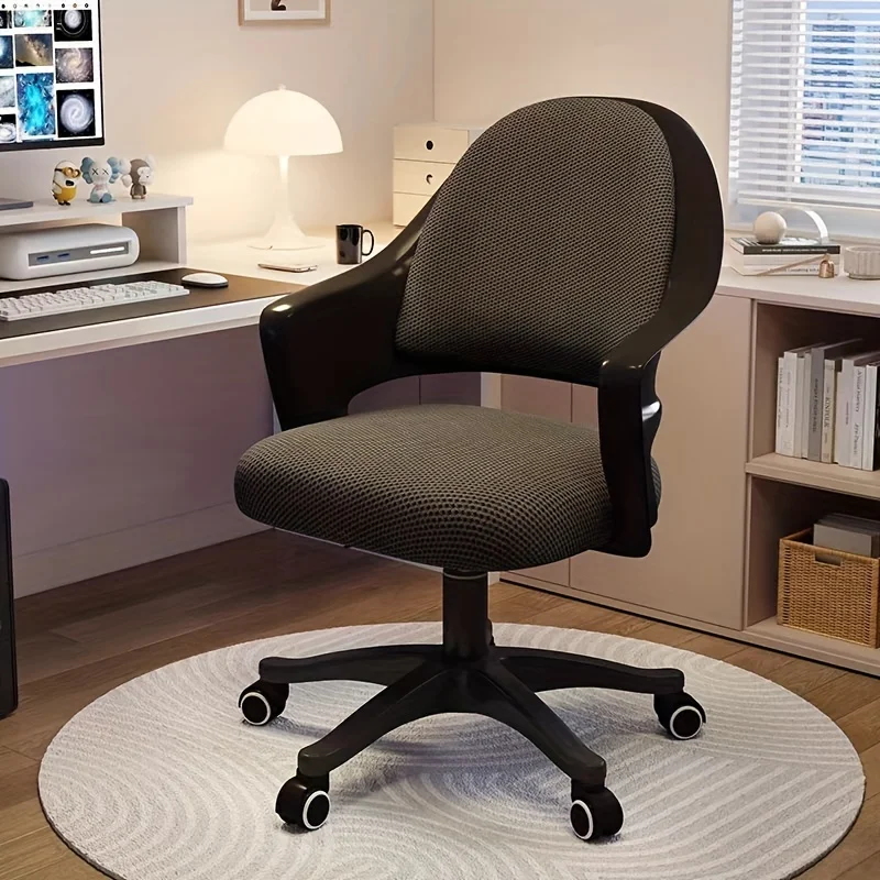-ww Comfortable Office Chair with Wheels, Swivel Computer Chair for Studying & Working, Adjustable Height, Comfortable