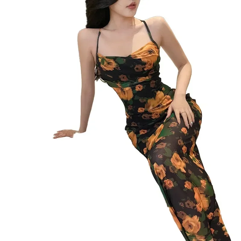 Лето 2024, женская пляжная юбка в стиле ретро, яркая юбка, облегающая юбка, купальник из спандекса с цветочным принтом, CSM10JY23741