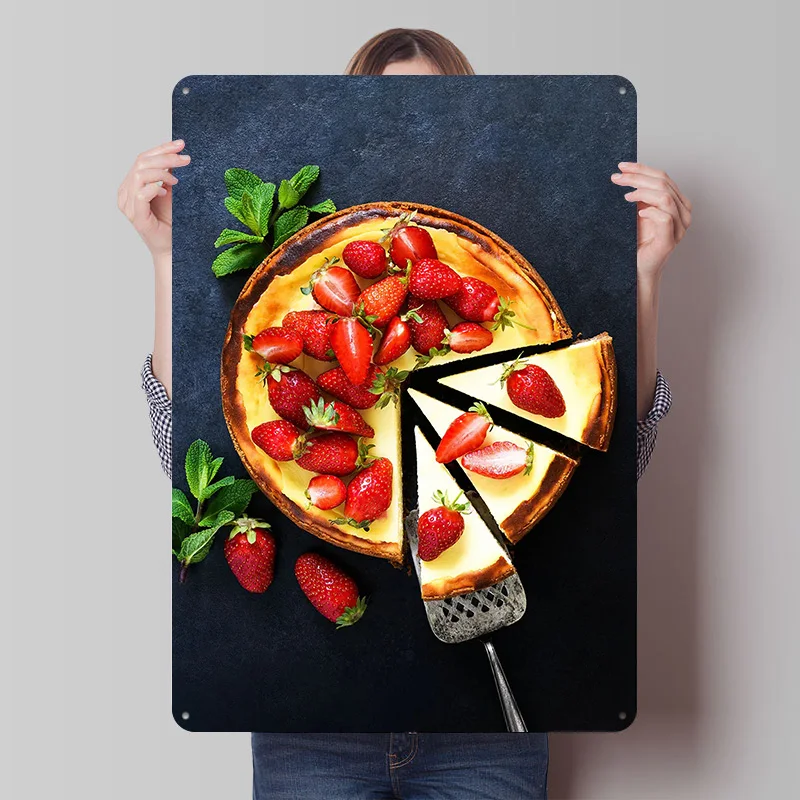 Käsekuchen-Poster, personalisierte Vintage-Metallschilder, Wandkunst, Retro-Blechschild für Badezimmer-Dekoration, Gaming-Raum-Dekoration, Garage, Zuhause