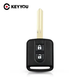 KEYYOU New Remote 2 Buttons FOB Car Key Shell For Nissan Qashqai Navara Micra NV200 Patrol Y61 2002-2016